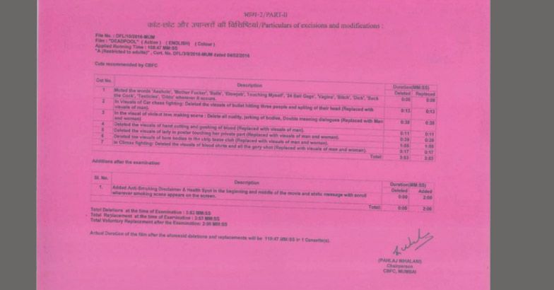 Censor board tries to present a 'sanskari' Deadpool