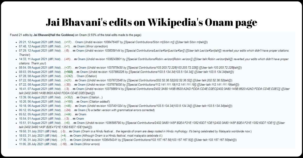 Radicals Hijack Wikipedia S Onam Page Online Slug Fest Ensues