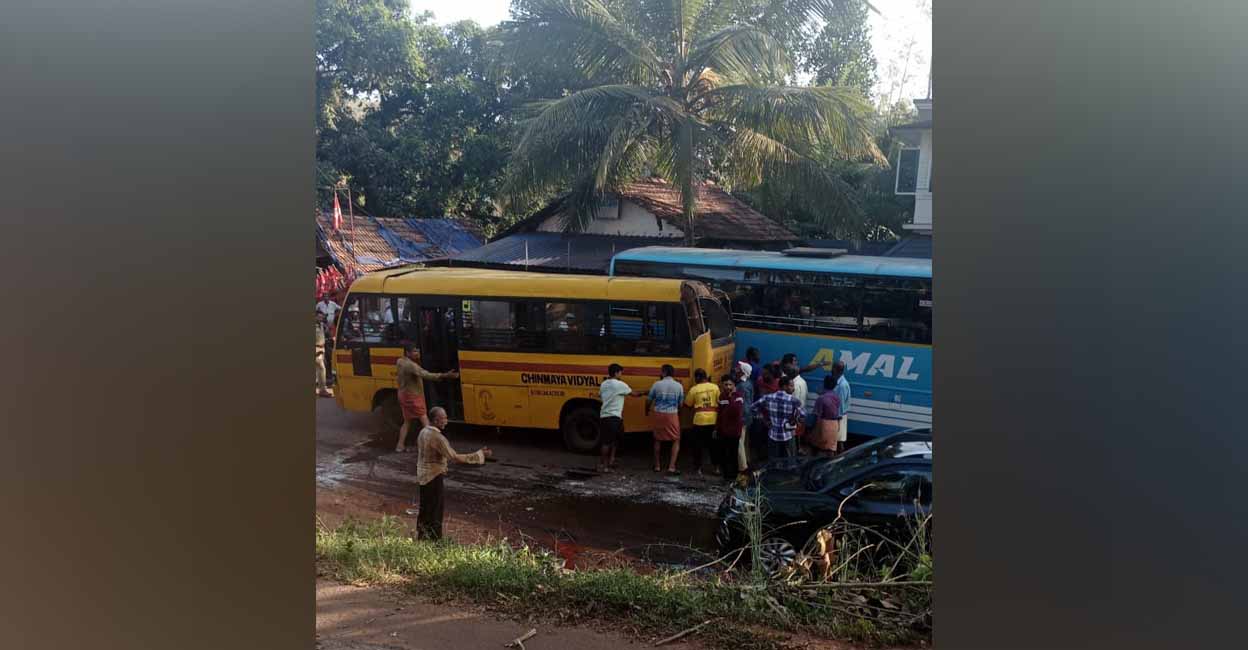 Image of the overturned school bus