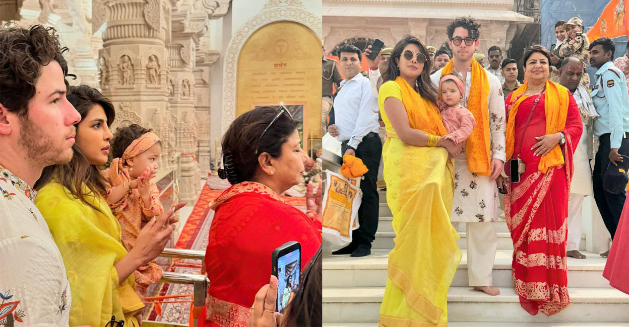Priyanka Chopra, Nick Jonas and daughter Malti visit Ayodhya's Ram Temple